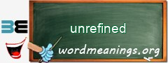 WordMeaning blackboard for unrefined